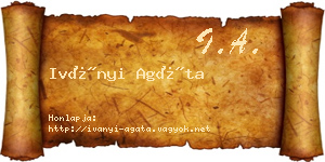 Iványi Agáta névjegykártya